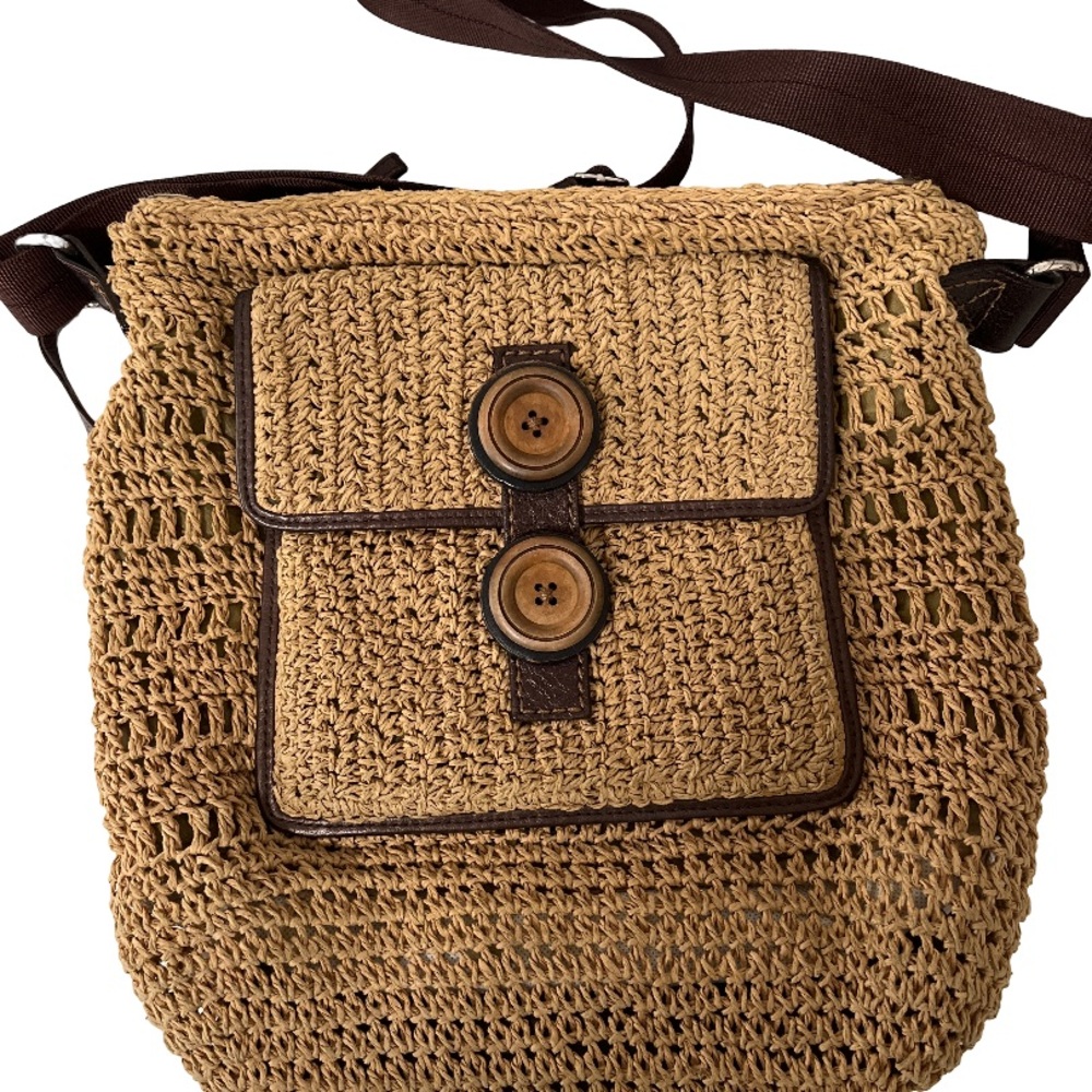 Brighton Straw Rafia Chic Nautical Crossbody Bag